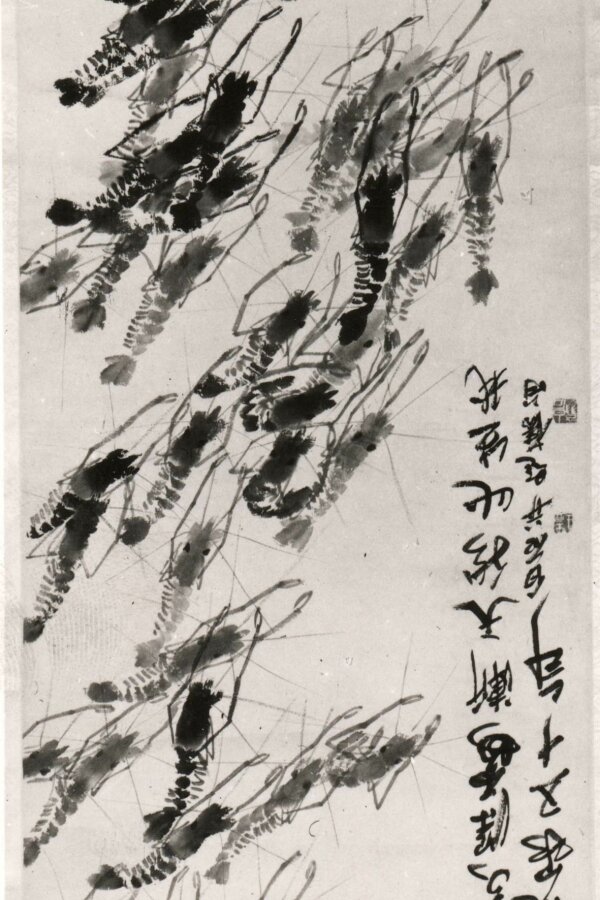 Čcchi Paj-š´, Krevety proudem dolů, Čína okolo 1920, foto: Vladimír Fyrman